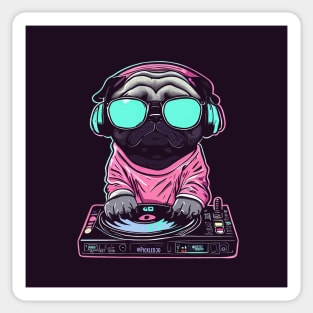 Pug DJ Dark Sticker